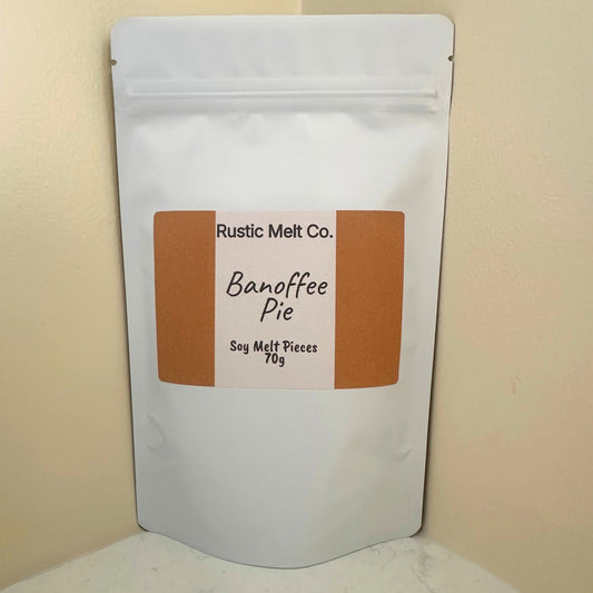 Banoffee Pie handmade soy wax melts 70g resealable pouch