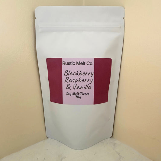 Blackberry, Raspberry & Vanilla handmade soy wax melts 70g resealable pouch