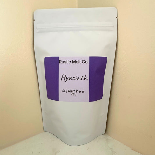 Hyacinth handmade soy wax melts 70g resealable pouch