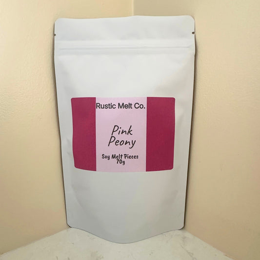Pink Peony handmade soy wax melts 70g resealable pouch