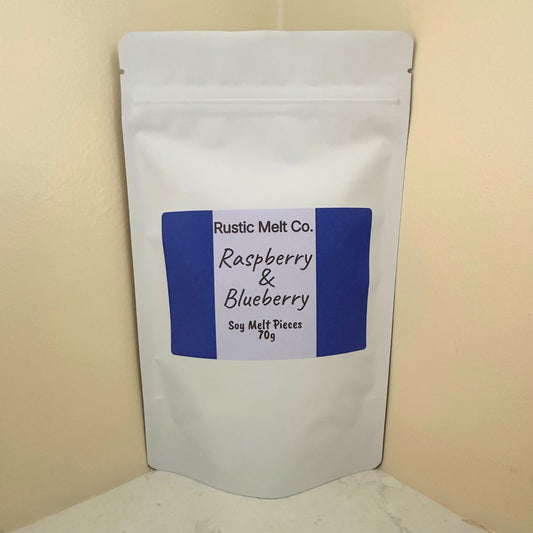 Raspberry Blueberry handmade soy wax melts 70g resealable pouch